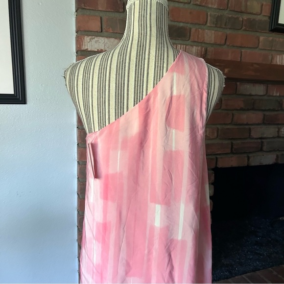 NWT Anthropologie Maeve Avalonne One Shoulder Silk Dress in Rose Pink Sz 6 - Picture 8 of 9